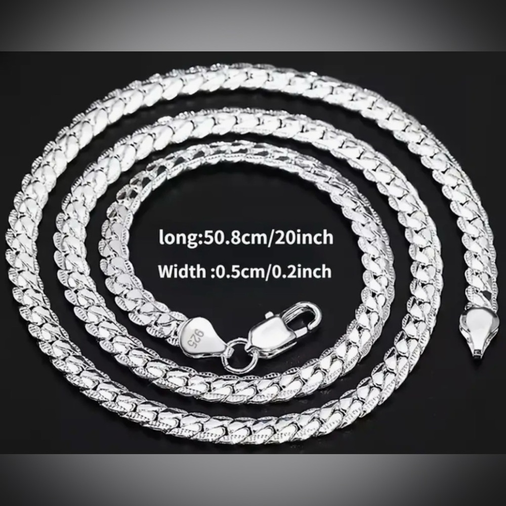 Sterling Silver 925 Chain Necklace, 50cm (20in) Long